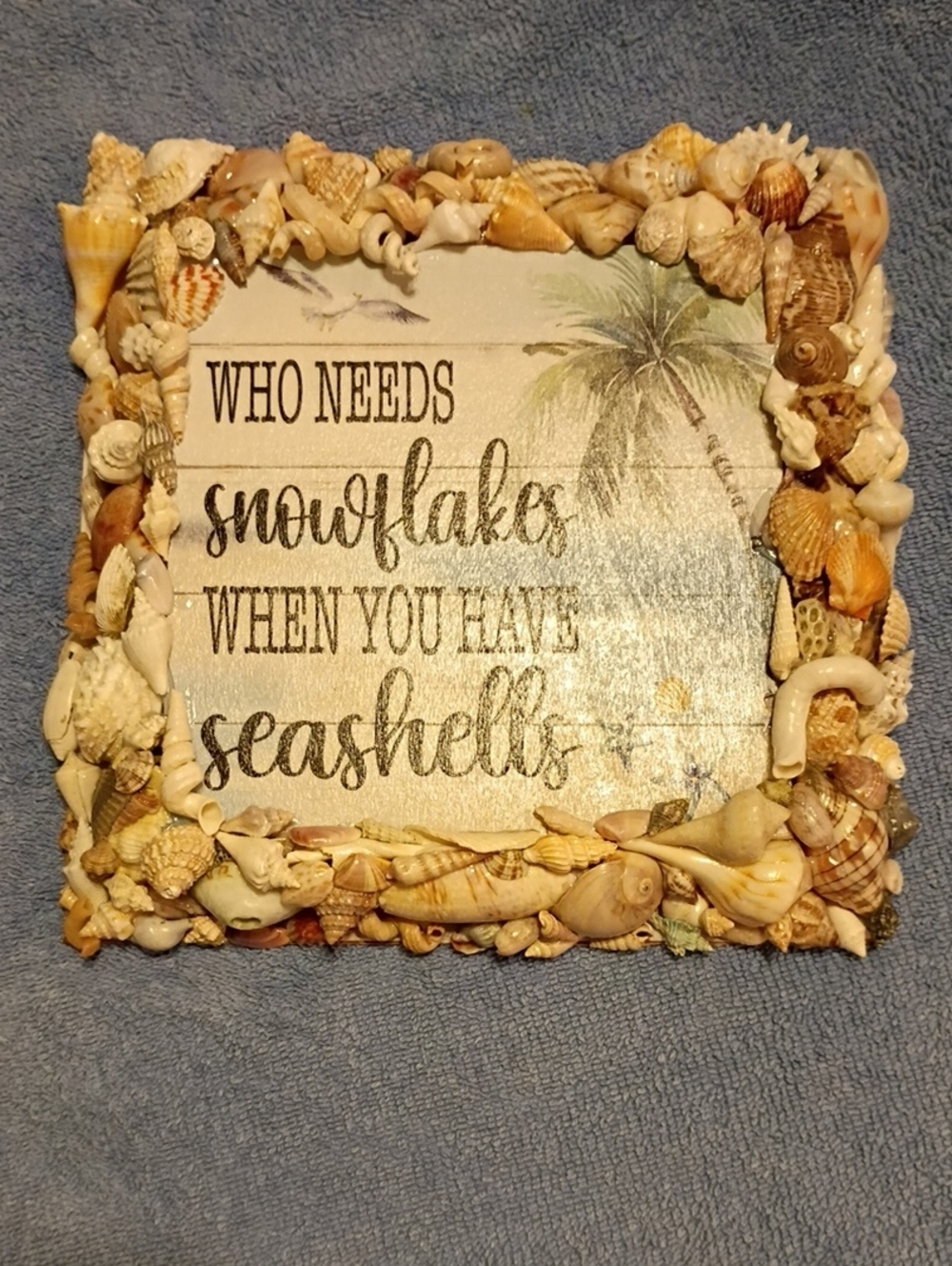 Seashell Wall Plaque - Natural Beige Coastal Decor